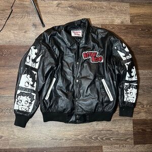 90s Betty Boop Leather Jacket Sz XL American Toons